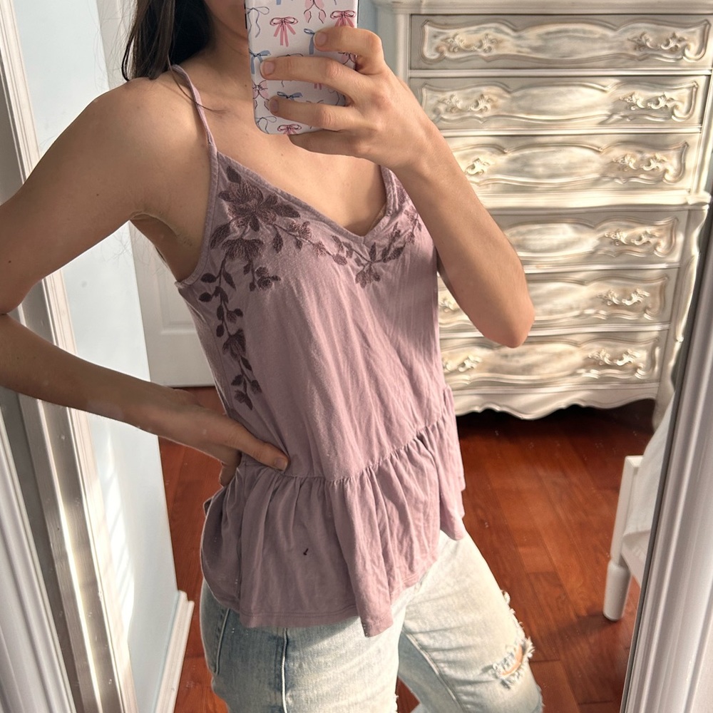 American eagle purple flowy tank size s
